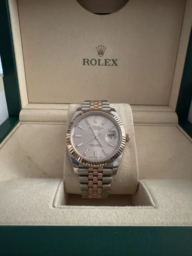 2018 rolex datejust two tone rose sundust dial 1