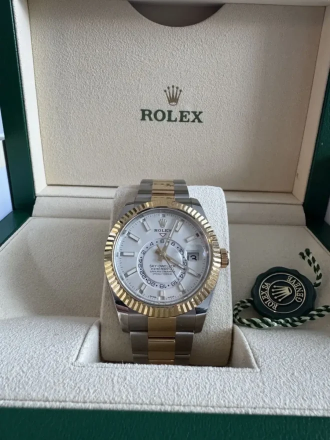 2021 rolex skydweller two tone white dial 1