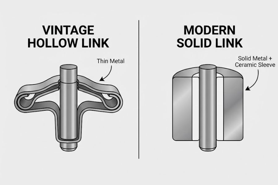 vintage hollow vs modern solid link vintage hollow vs modern solid link