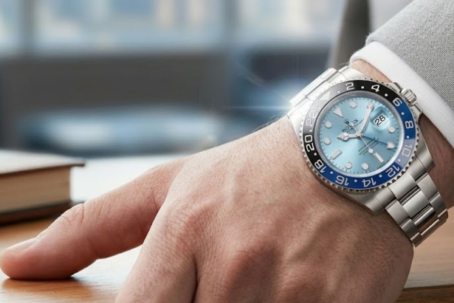 rolex gmt master ii platinum ice blue batman