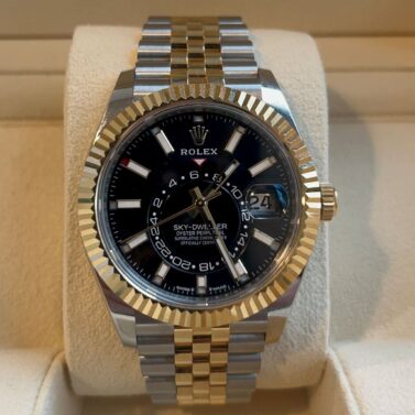 rolex sky dweller two tone