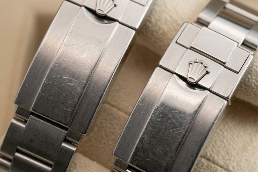 rolex brushed vs polished center link scratches