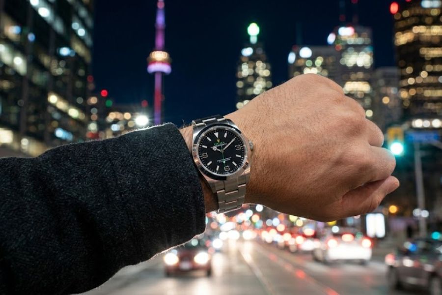 rolex night city lifestyle wrist shot toronto