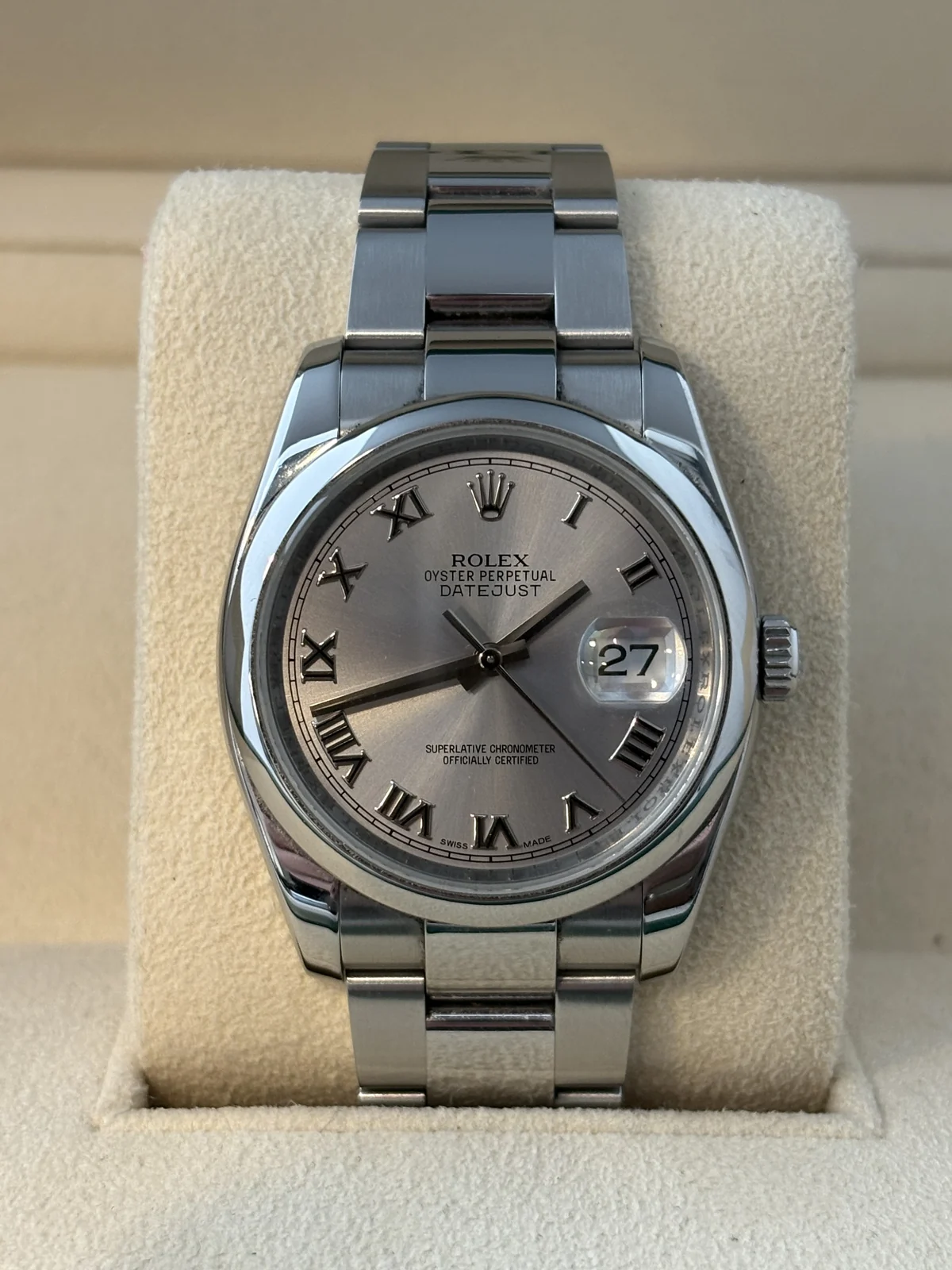 rolex datejust 36mm steel 2012