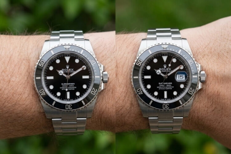 rolex submariner side by side comparison