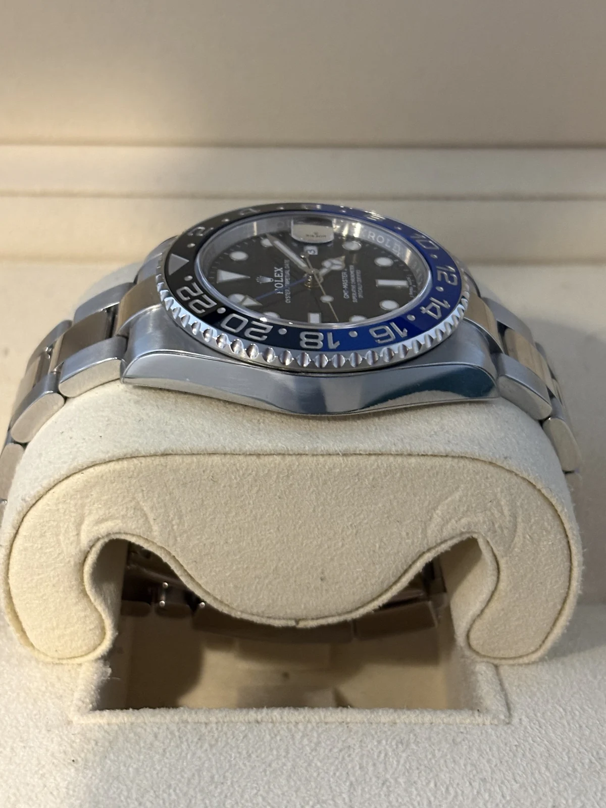 rolex gmt-master ii 40mm steel 2018 opposite profile